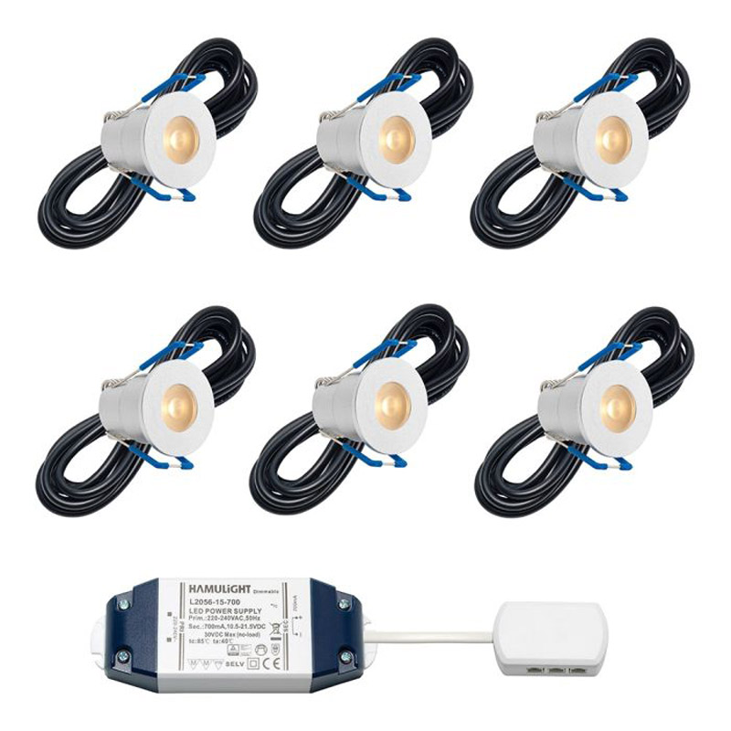 Hamulight LED inbouwspot Valencia voor wifi | set van 6