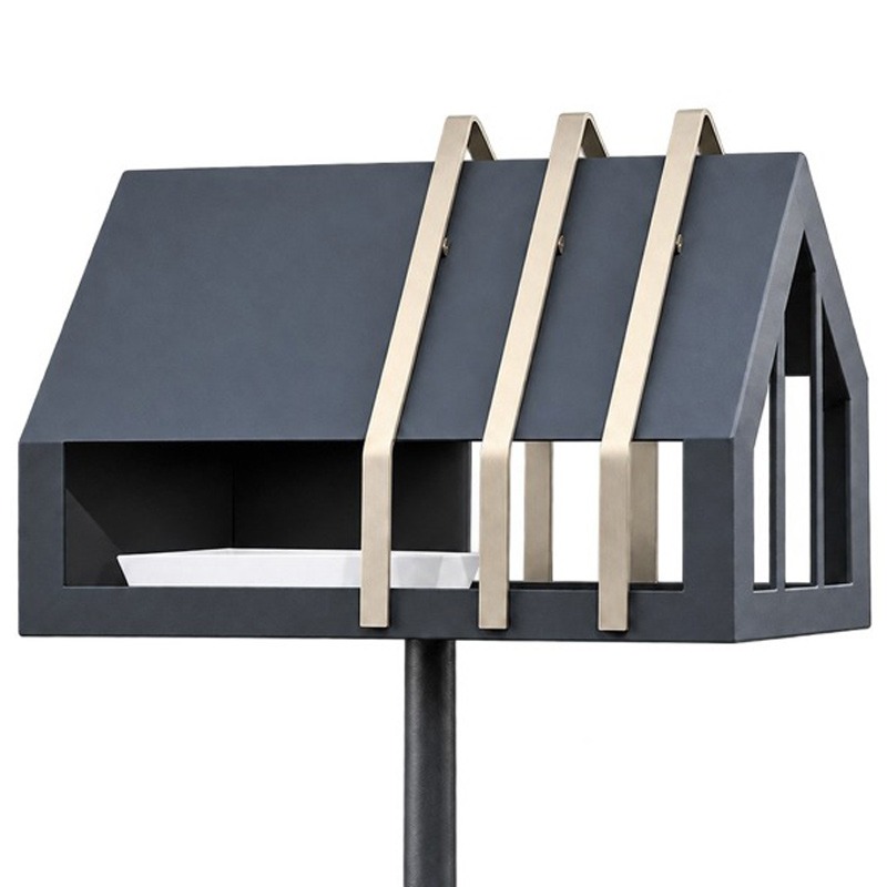 Heeej Open Framed Feeder vogelvoederhuisje op paal | donkergrijs
