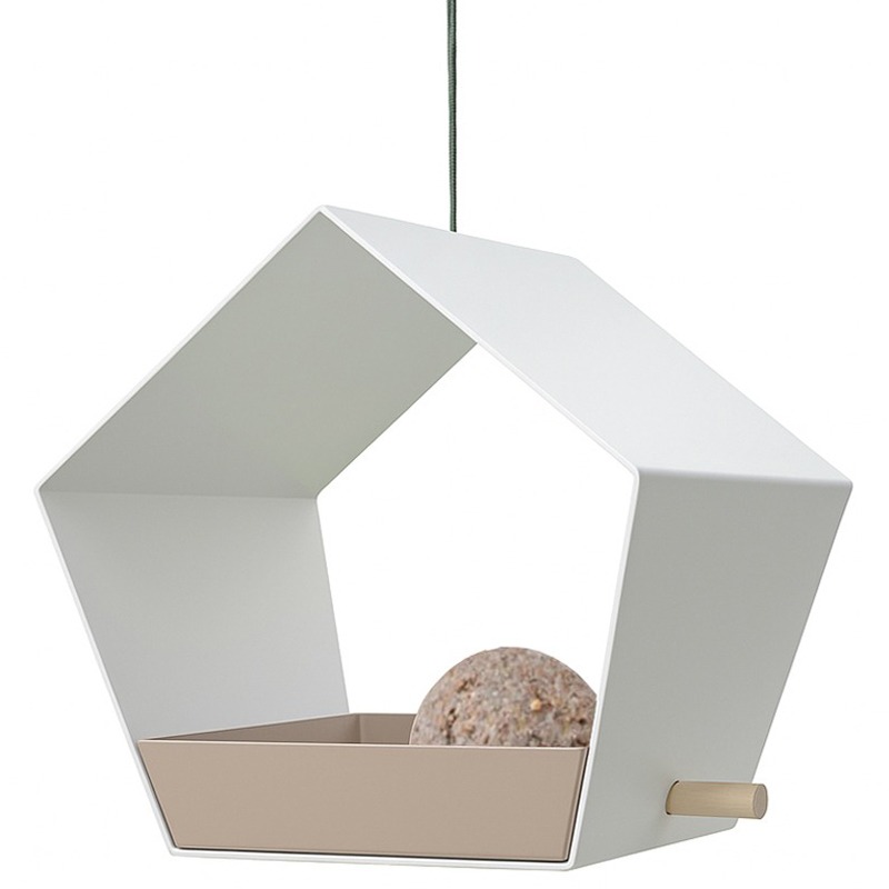 Heeej Small Diamond hangend voederhuisje | wit