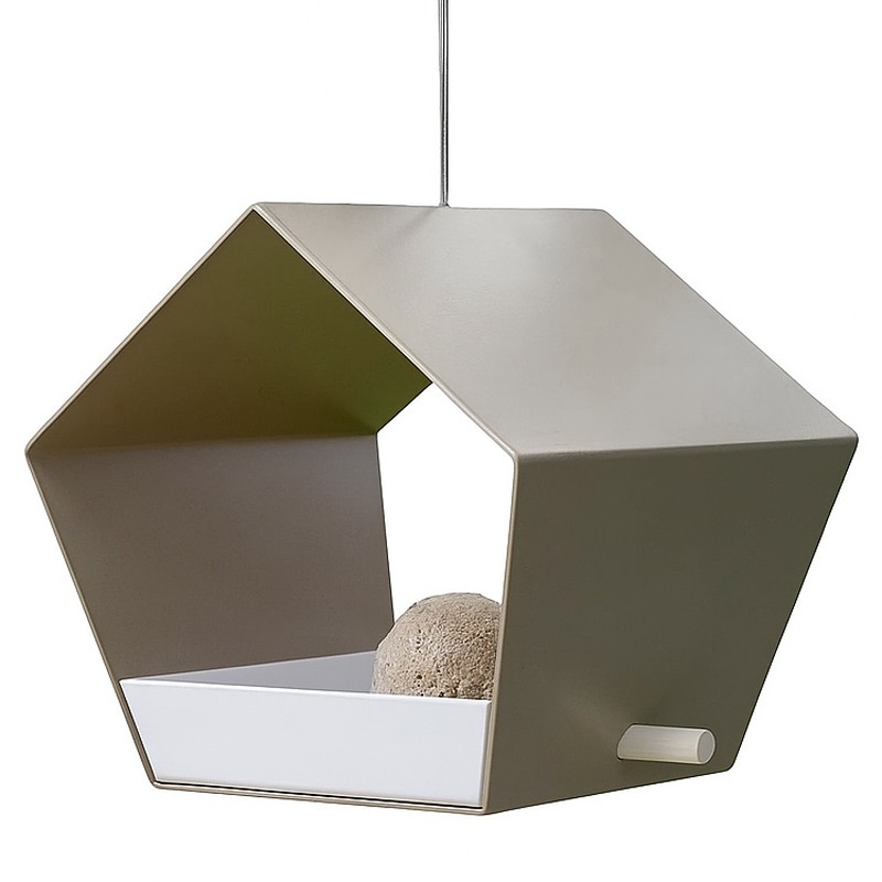 Heeej Small Diamond hangend voederhuisje | zand