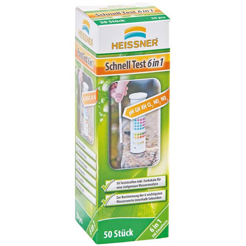 Heissner vijverteststrips 6-in-1 50 stuks
