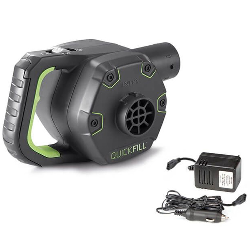 Intex oplaadbare opblaaspomp 12V / 230V | zwart
