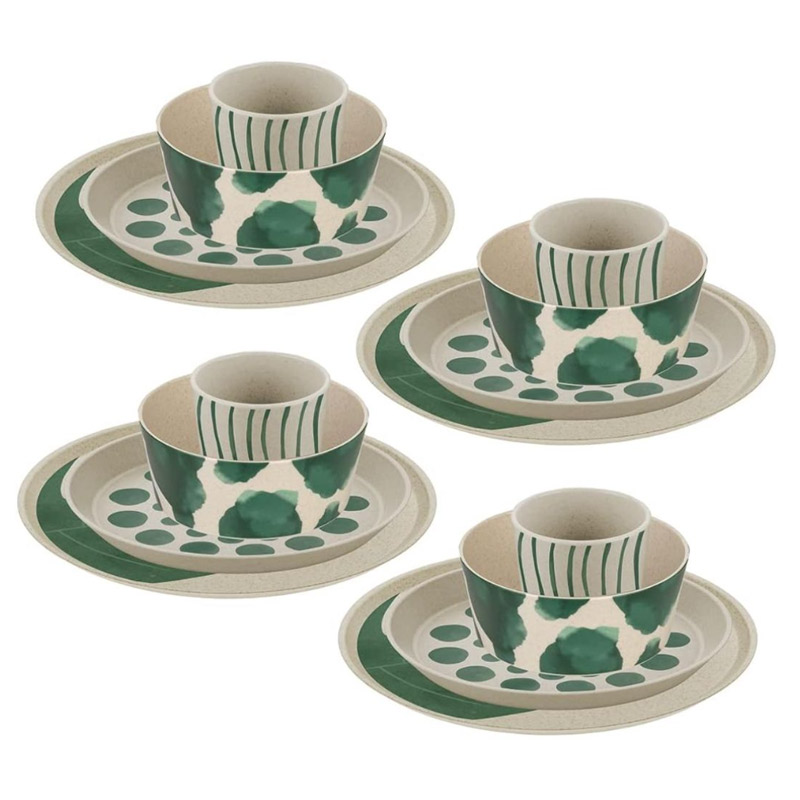 Koziol Bio Monstera campingservies set | 16 stuks