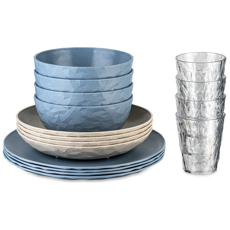 Koziol Club Goteborg blauw tafelservies set | 16 stuks