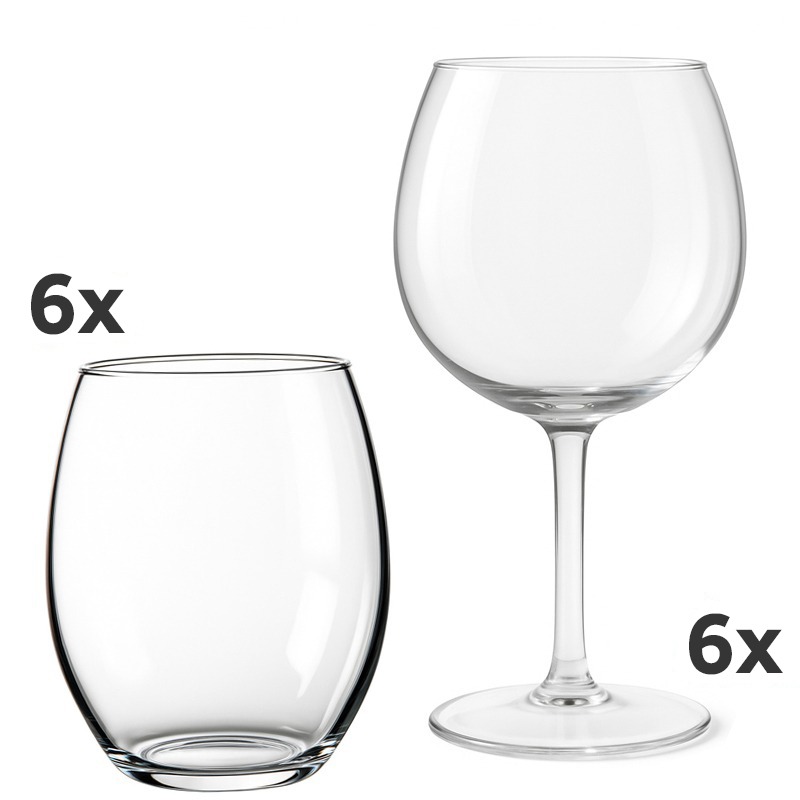 Kunststof cocktailglazenpakket Rose | 12 stuks