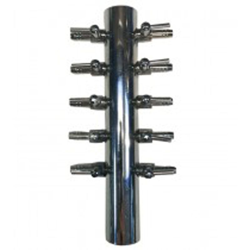 Luchtverdeler messing 12 uitgangen 4mm