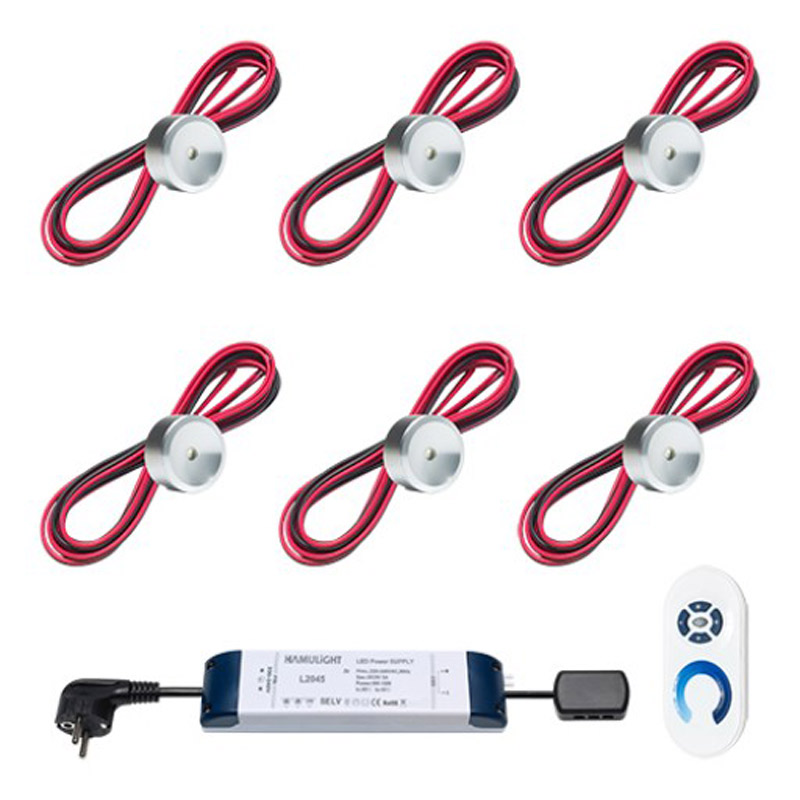 Cree LED in/opbouwspot Gomera (set van 6)
