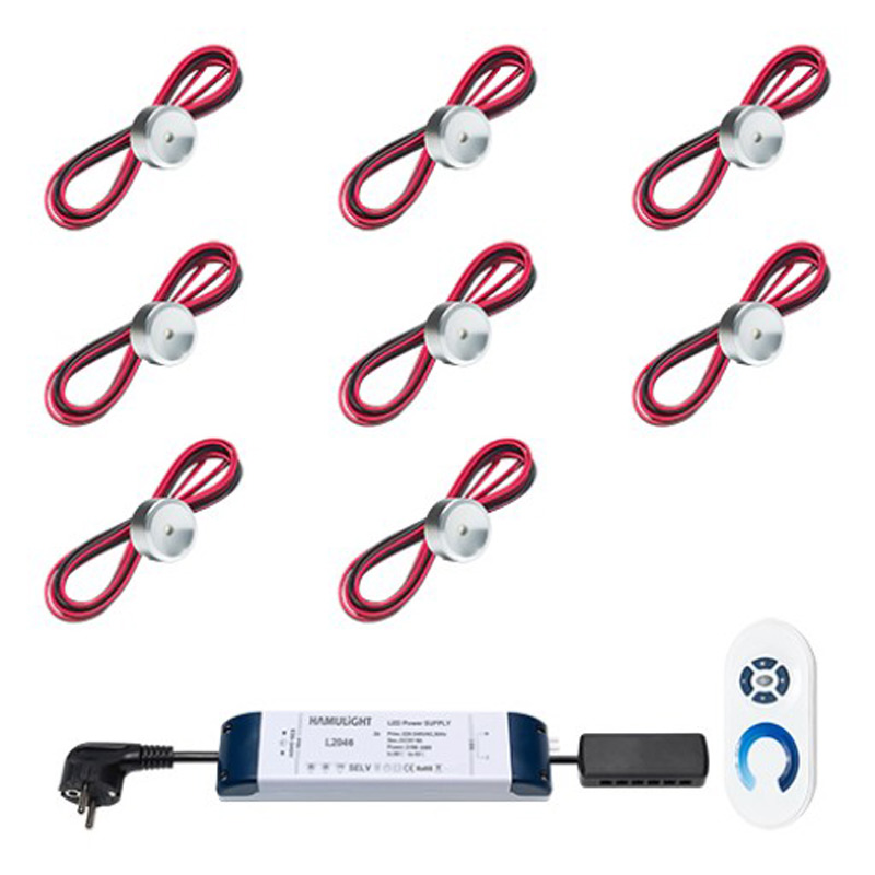 Cree LED in/opbouwspot Gomera (set van 8)