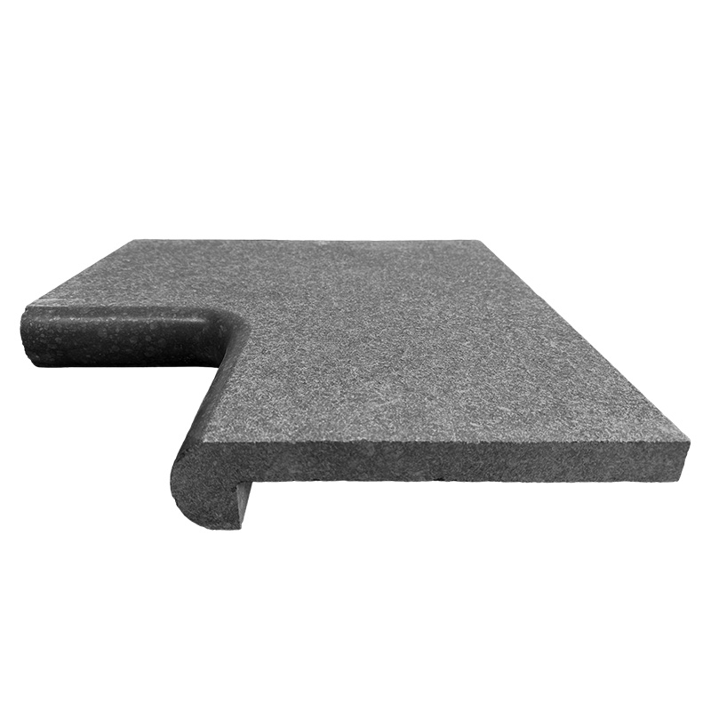 Zwembad randtegel hoek basalt G684 ronde neus | 50 cm x 30 cm