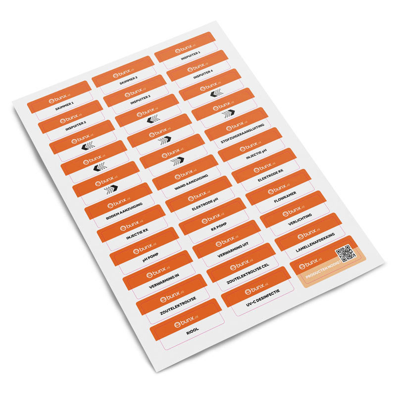 Stickervel voor technische ruimte zwembad