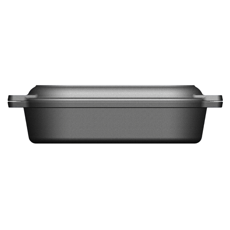Valhal Dutch Oven gietijzer ovaal met grill deksel | 2 liter