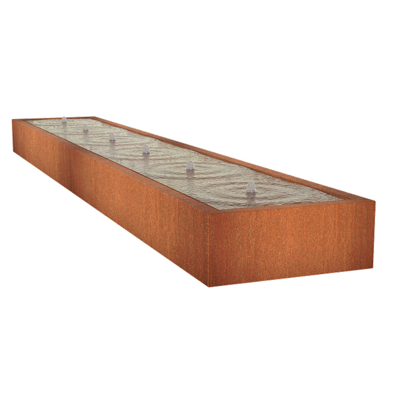 Adezz watertafel cortenstaal | 600 x 100 x 40 cm