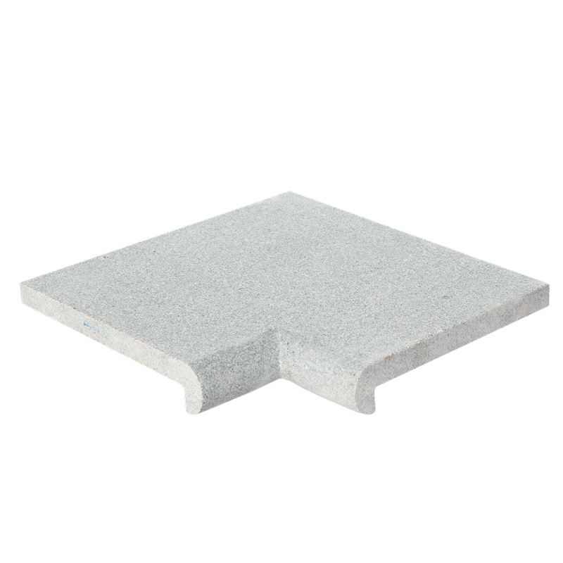 Zwembad randtegel hoek Napoli diamond grey | 44,5 x 33 cm