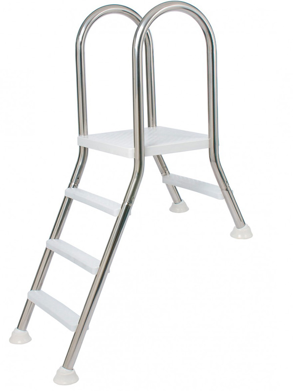 Flexinox Zwembadtrap A-frame half ingegraven zwembad | 1 + 5 treden